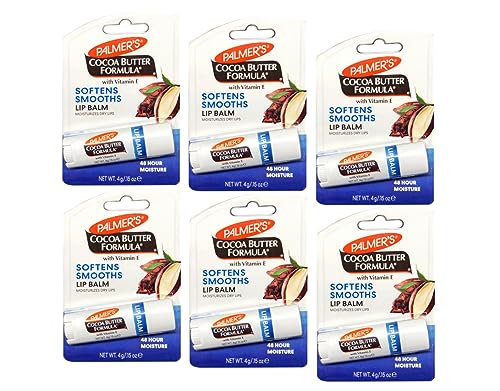 Palmer's Cocoa Butter Formula Lip Balm with Vitamin E, 4g/.15 oz (Pack of 6)